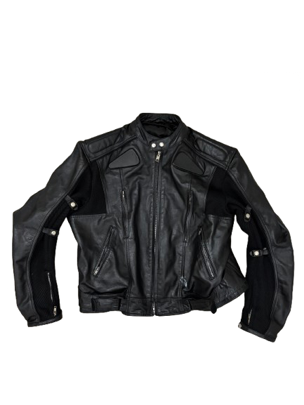 Leather 경마 Jacket-(Black)